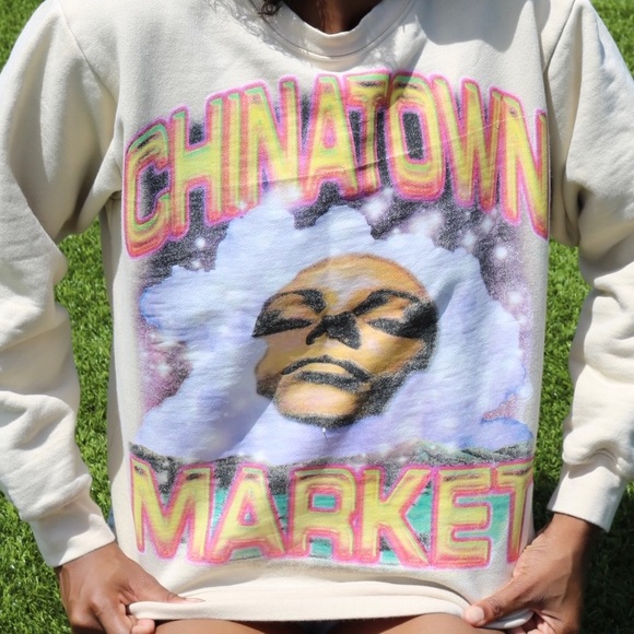 Chinatown Market Through The Foam Crewneck Sweatshirt 'Bone' - Picture 3 of 5